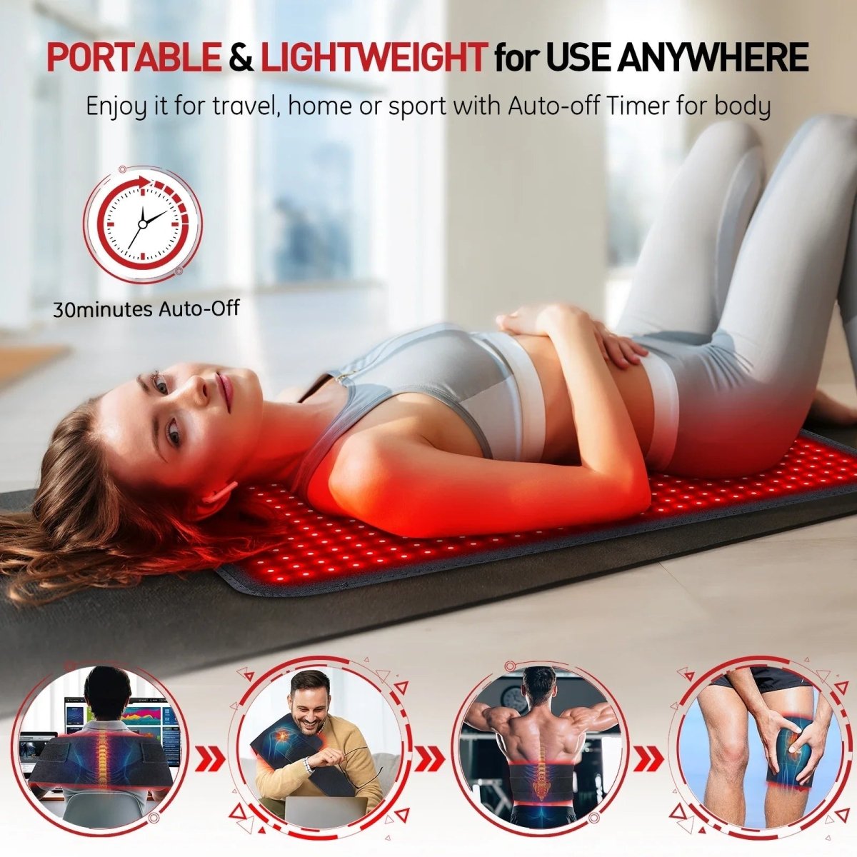 REDTHERA – Red Light Therapy Heating Pad for Deep Muscle Relief 3