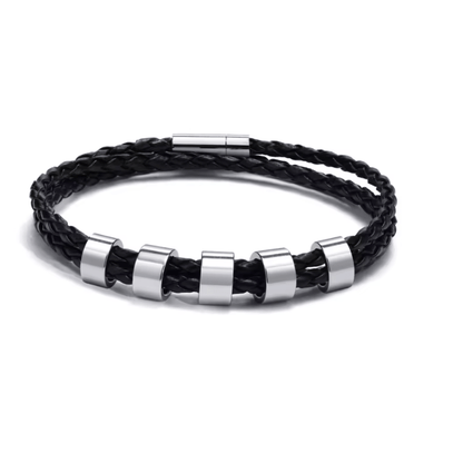 NAMVIO – Pulsera trenzada para hombre con cuentas personalizadas con nombre