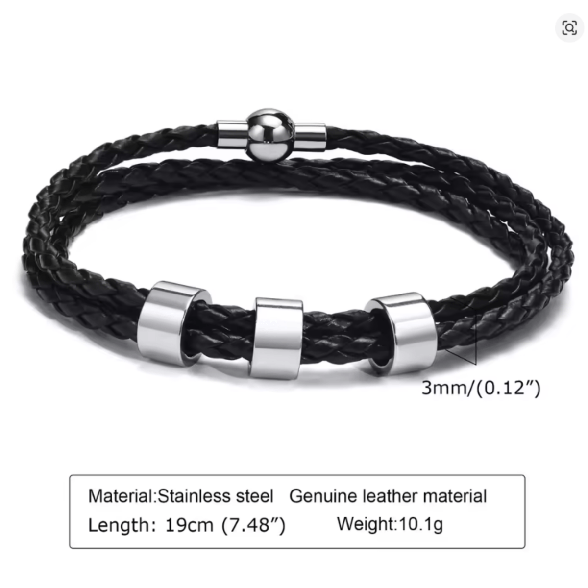 NAMVIO – Pulsera trenzada para hombre con cuentas personalizadas con nombre