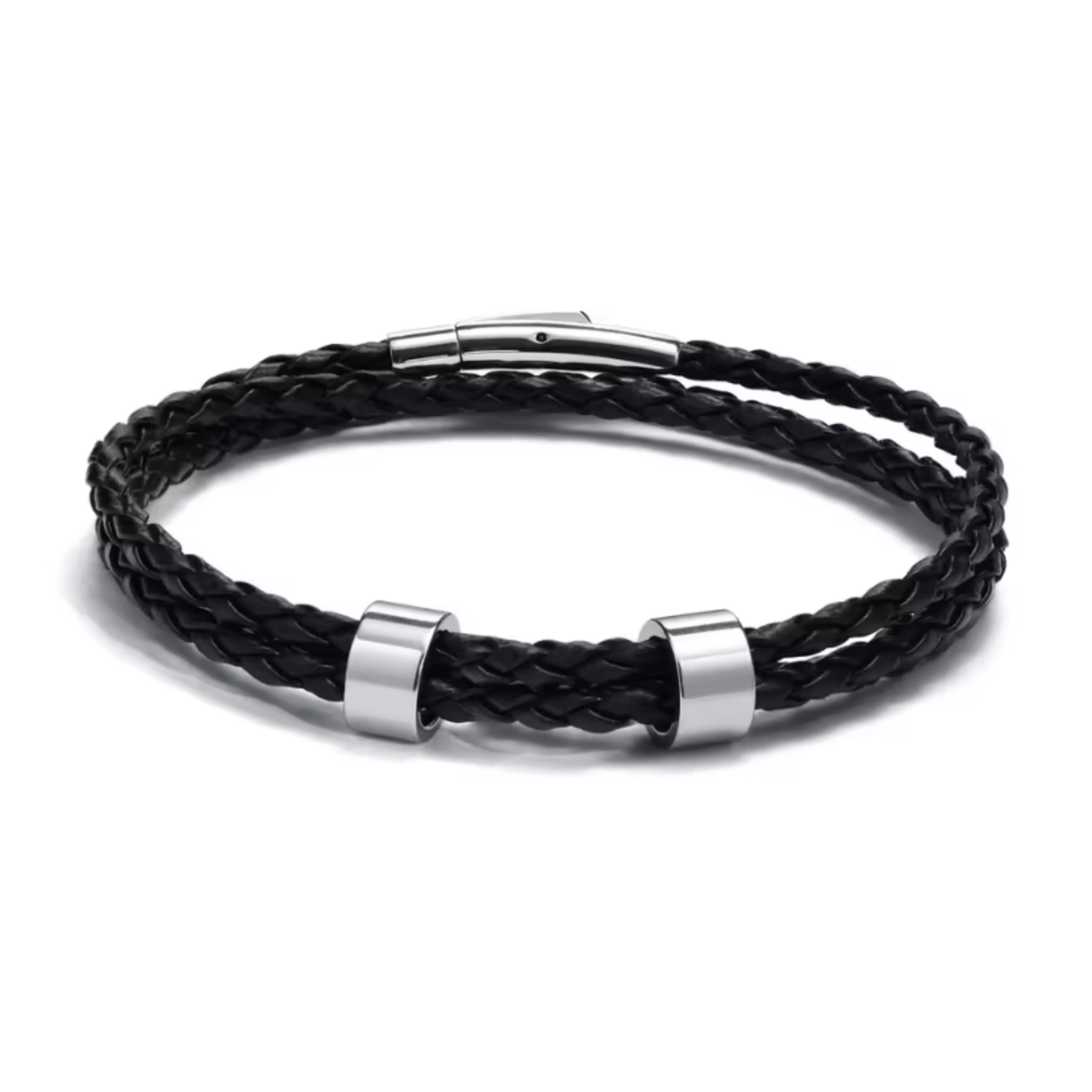 NAMVIO – Pulsera trenzada para hombre con cuentas personalizadas con nombre