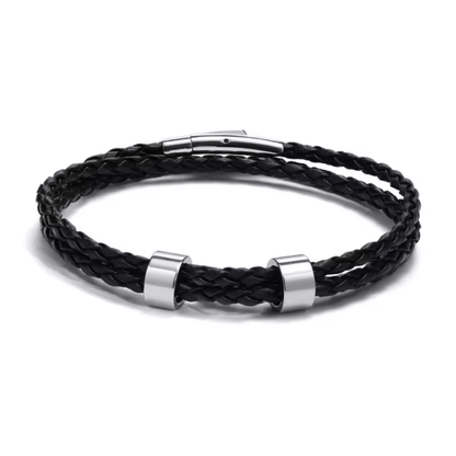 NAMVIO – Pulsera trenzada para hombre con cuentas personalizadas con nombre