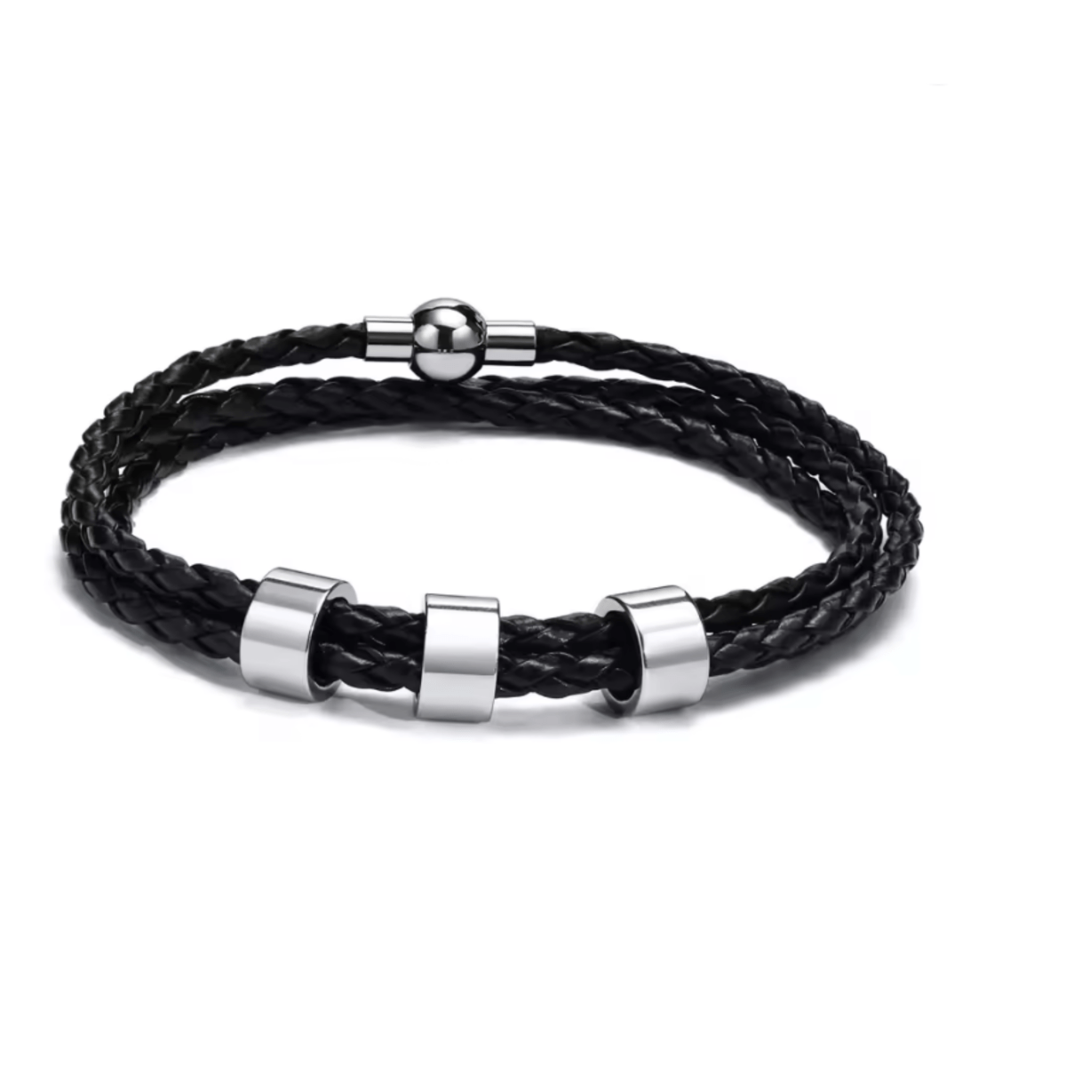 NAMVIO – Pulsera trenzada para hombre con cuentas personalizadas con nombre