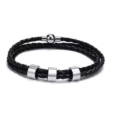 NAMVIO – Pulsera trenzada para hombre con cuentas personalizadas con nombre