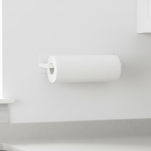 NeatHold – Portarotolo da cucina salvaspazio da parete con design resistente in ferro