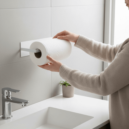 NeatHold – Ruimtebesparende Opgehangen Papieren Handdoekhouder met Duurzaam IJzeren Ontwerp