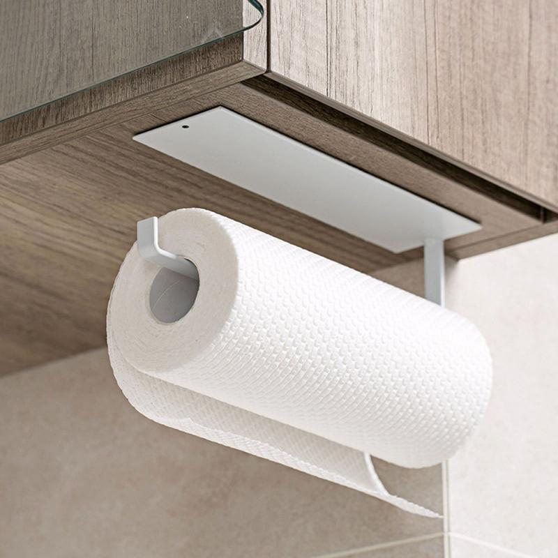 Space-Saving Mounted Paper Towel Holder - Durable Iron Design for Kitchen & Bath 5