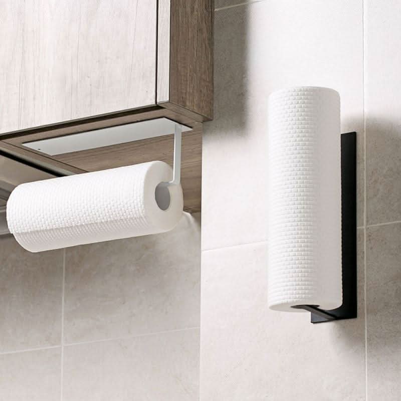Space-Saving Mounted Paper Towel Holder - Durable Iron Design for Kitchen & Bath 1