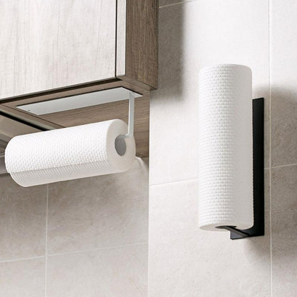 Space-Saving Mounted Paper Towel Holder - Durable Iron Design for Kitchen & Bath 1