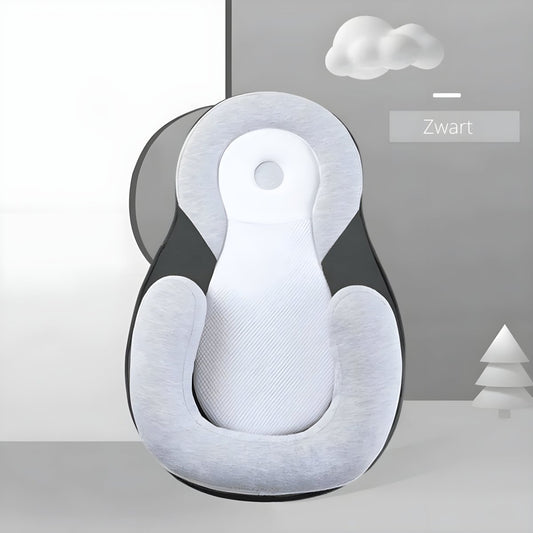 Nestlenap Baby-Kissen - Ergonomisches Neugeborenen-Kissen für sicheren Schlaf und zur Vorbeugung von Flachköpfen - Atmungsaktiv und weicher Komfort