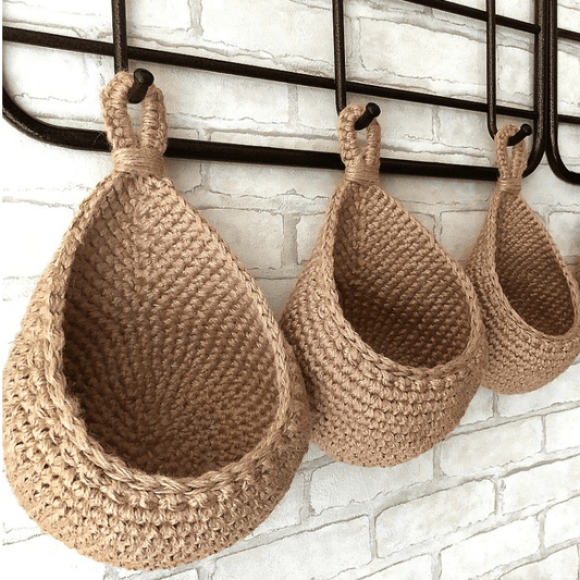 Nestoria – Cesta colgante de yute para almacenamiento en cocina