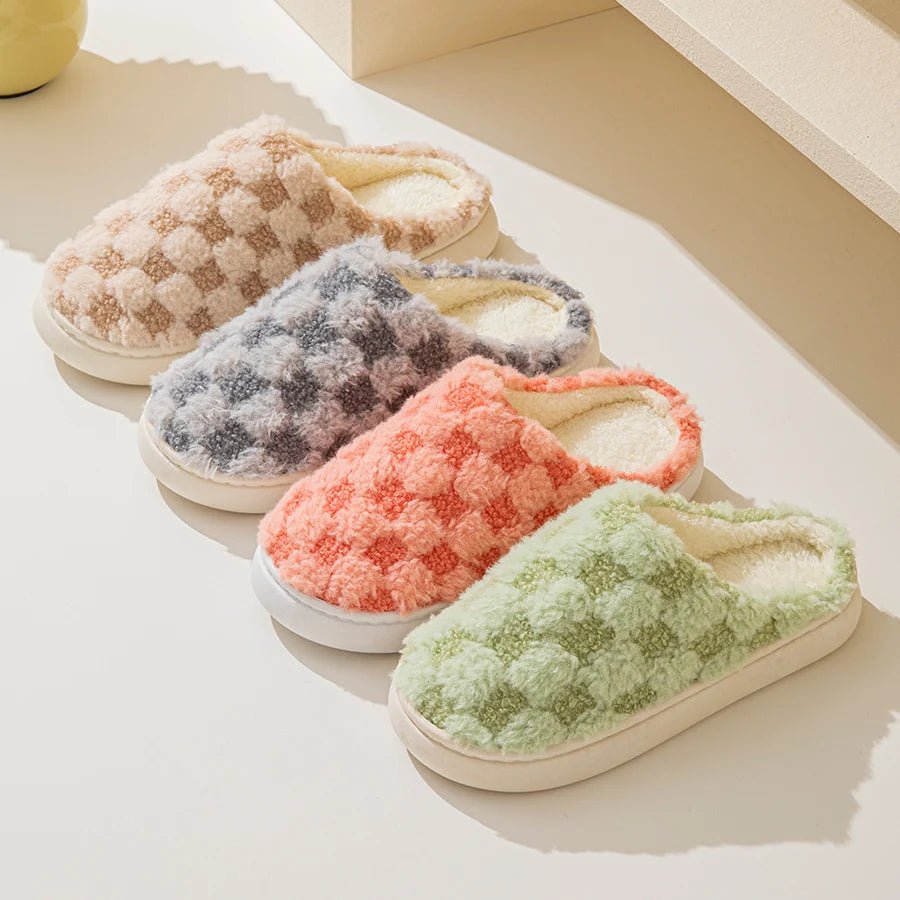COTTONPAIR – Cozy Couple’s Cotton Slippers with Non-Slip Thick Sole for Indoor Warmth 1
