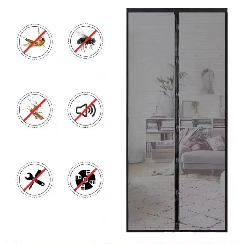Magnetic Soft Screen Door Curtain - 100cm x 210cm Anti-Mosquito Protection 2