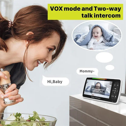 Nightrix – 5-inch video babyfoon met pan-, kantel- en zoomcamera