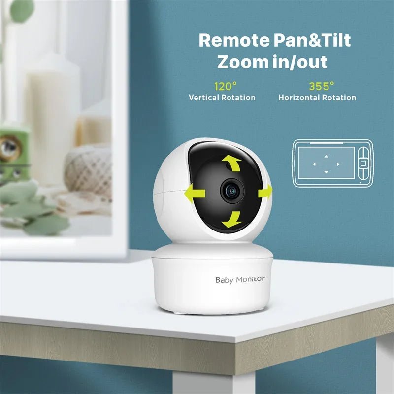 Nightrix – 5-Zoll Video-Babyphone mit schwenkbarer, neigbarer und zoombarer Kamera