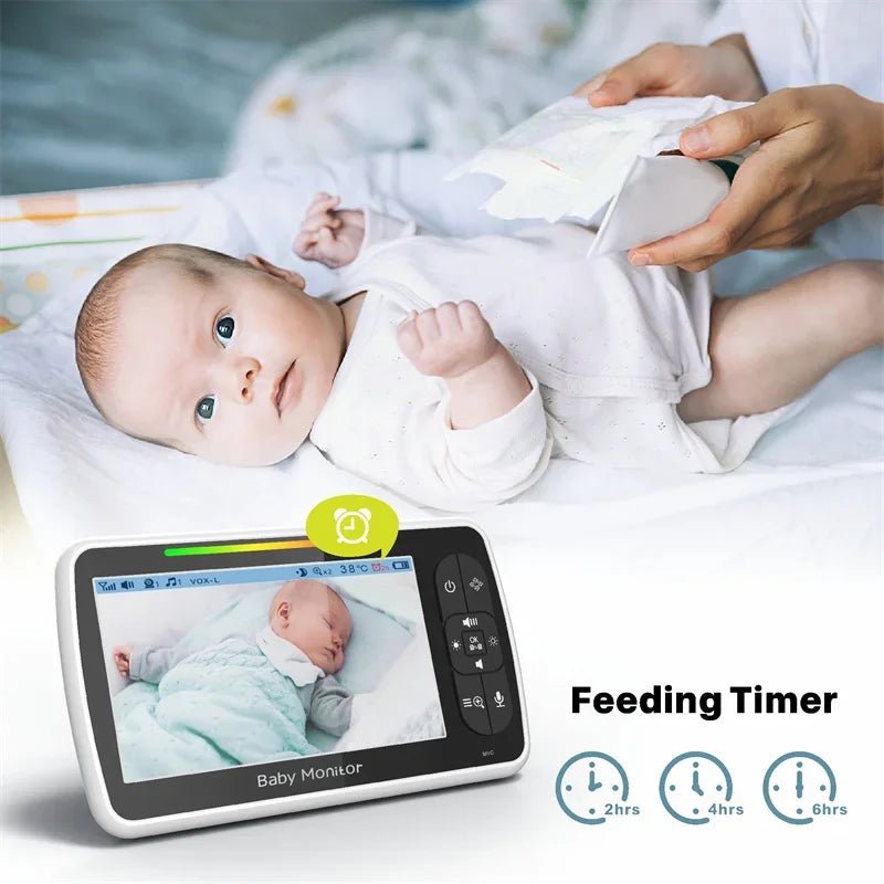 Nightrix – 5-Zoll Video-Babyphone mit schwenkbarer, neigbarer und zoombarer Kamera
