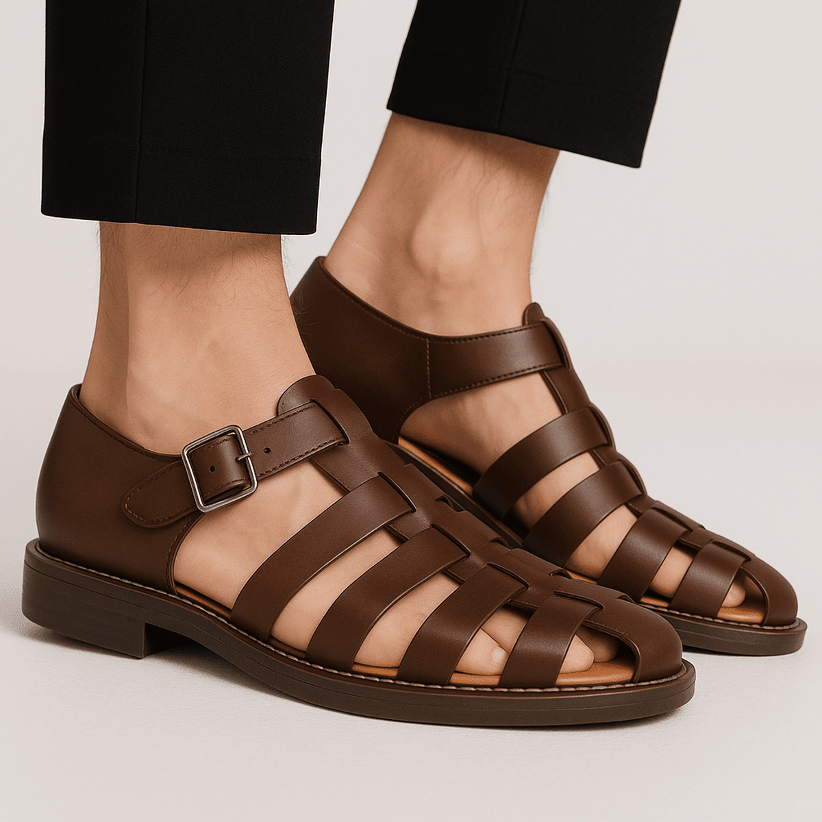 Dominic | Men's Classic Casual Sandals with Closed Braided Pattern 3