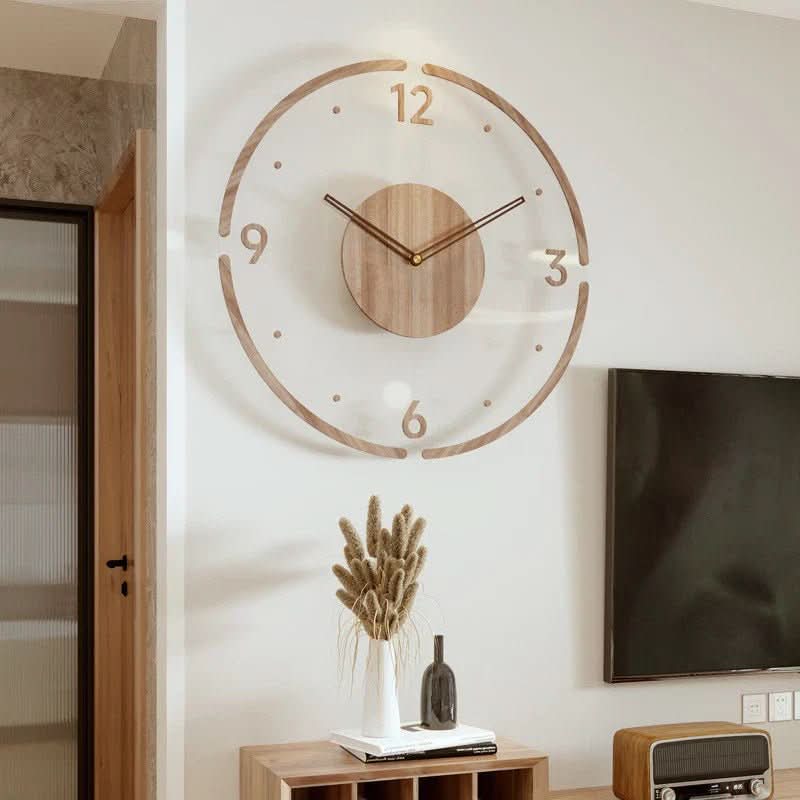 Nordic Clock - noiseless wall clock made of wood in the minimalist design 0