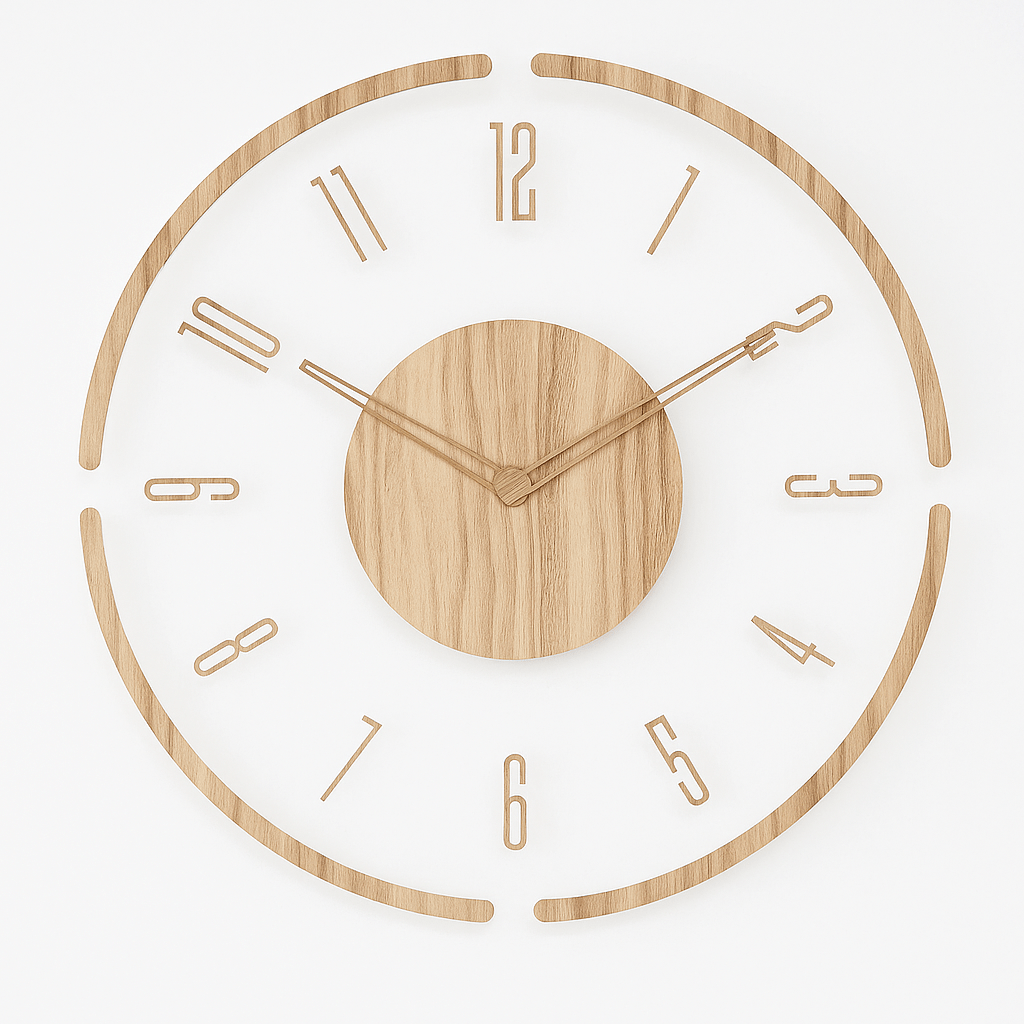Nordic Clock - noiseless wall clock made of wood in the minimalist design 3