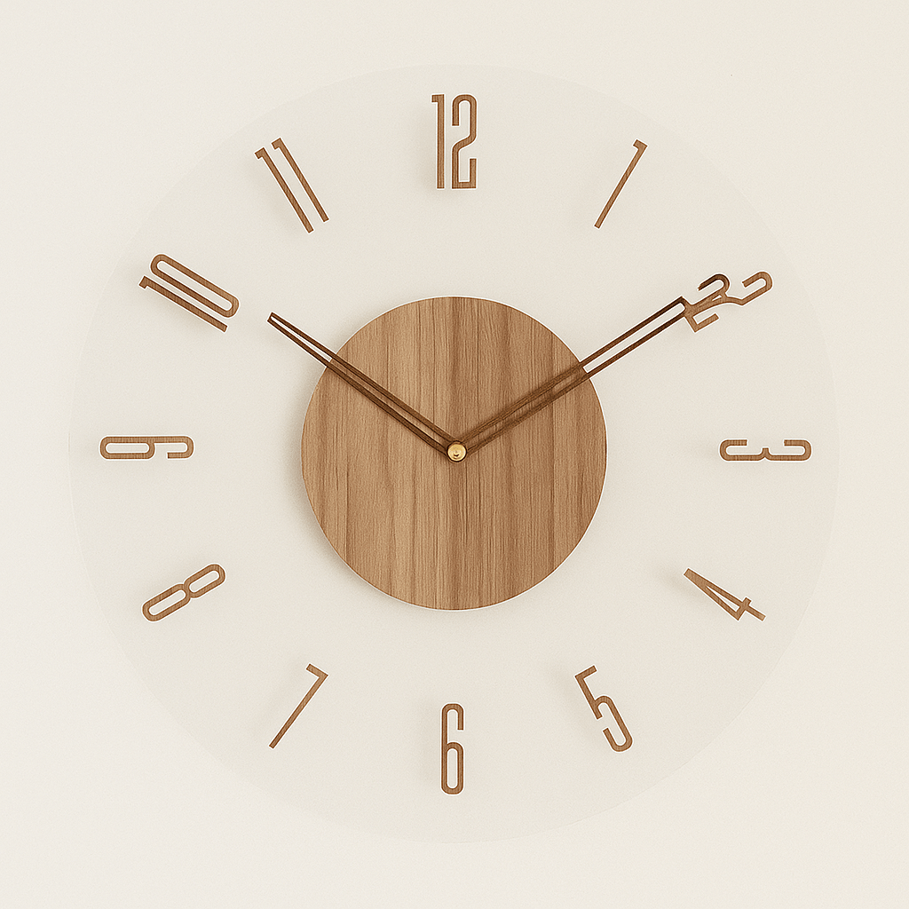 Nordic Clock - noiseless wall clock made of wood in the minimalist design 1