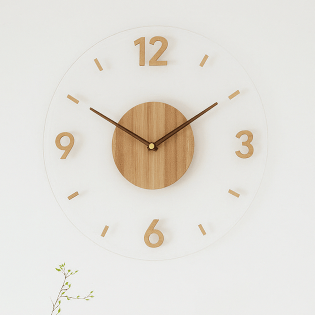 Nordic Clock - noiseless wall clock made of wood in the minimalist design 2