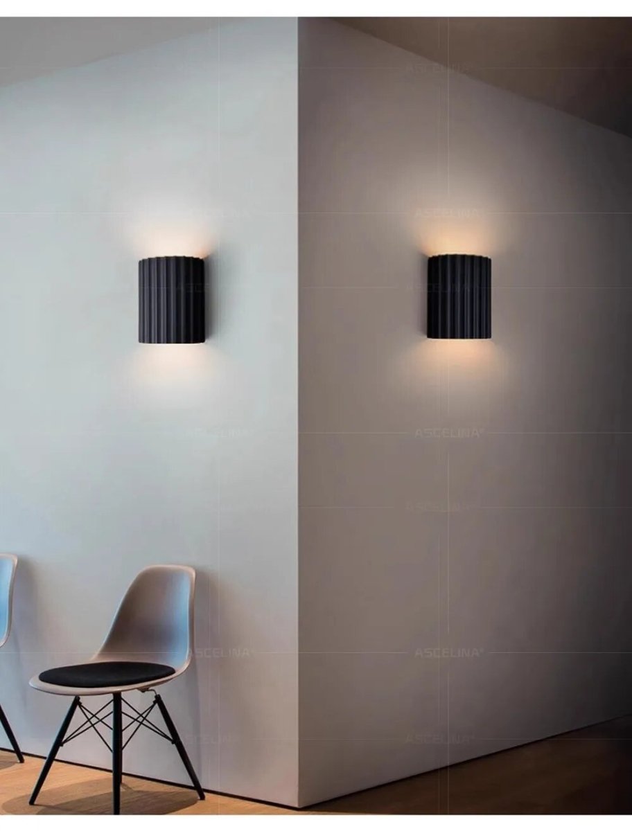 NordicGlow Lámpara de pared de resina - iluminación ambiental moderna sin cables visibles