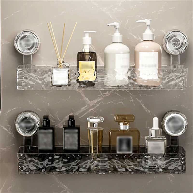 NordicGrip Wall Shelf – No-Drill Suction Cup Organizer – Easy Assembly – Minimalist and Strong Storage Solution for Bathroom, Kitchen, or Office – SUNNEREY