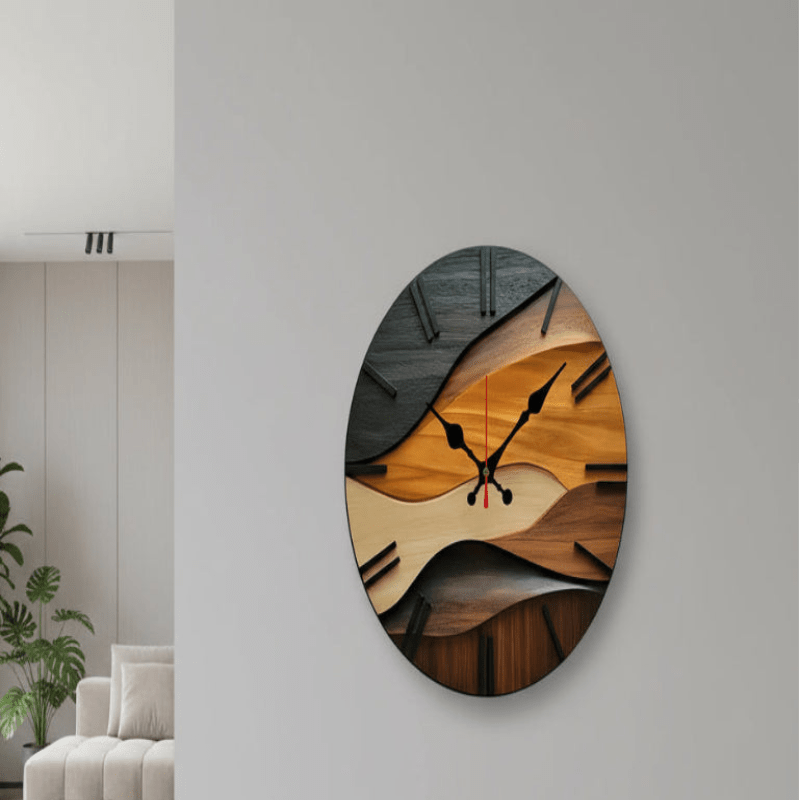 QUIETRA – Nordic Wooden Silent Wall Clock for Home & Office Decor 0