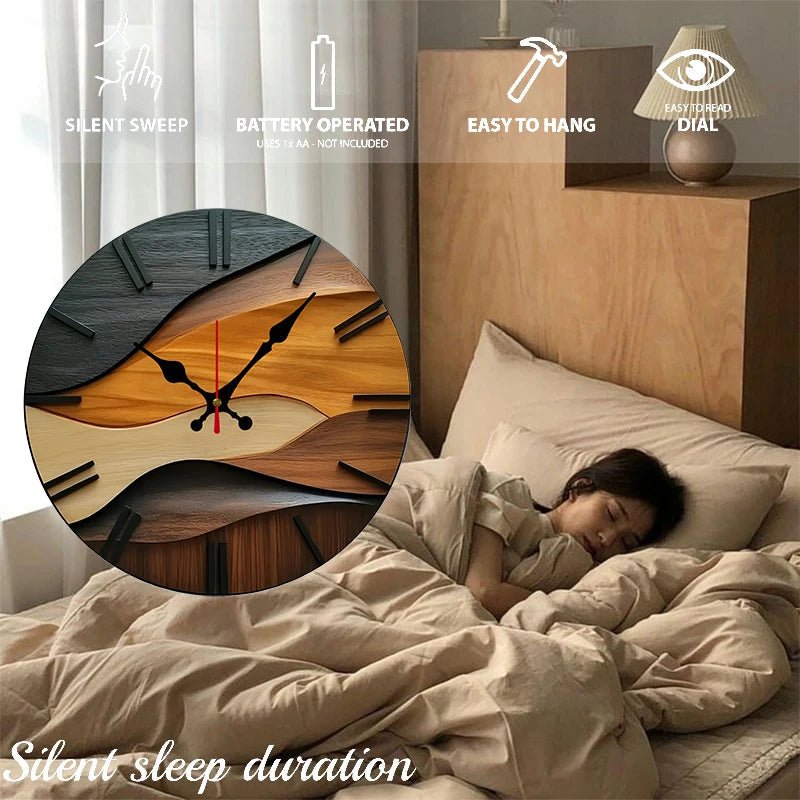 QUIETRA – Nordic Wooden Silent Wall Clock for Home & Office Decor 3