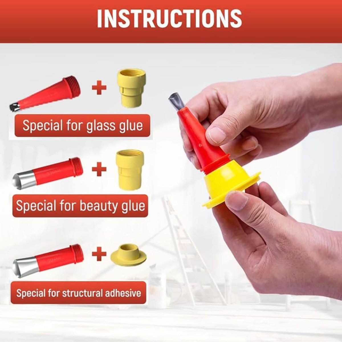 Professional Caulking Nozzle Tool Set - Anti-Drip Design for Clean Seals 4
