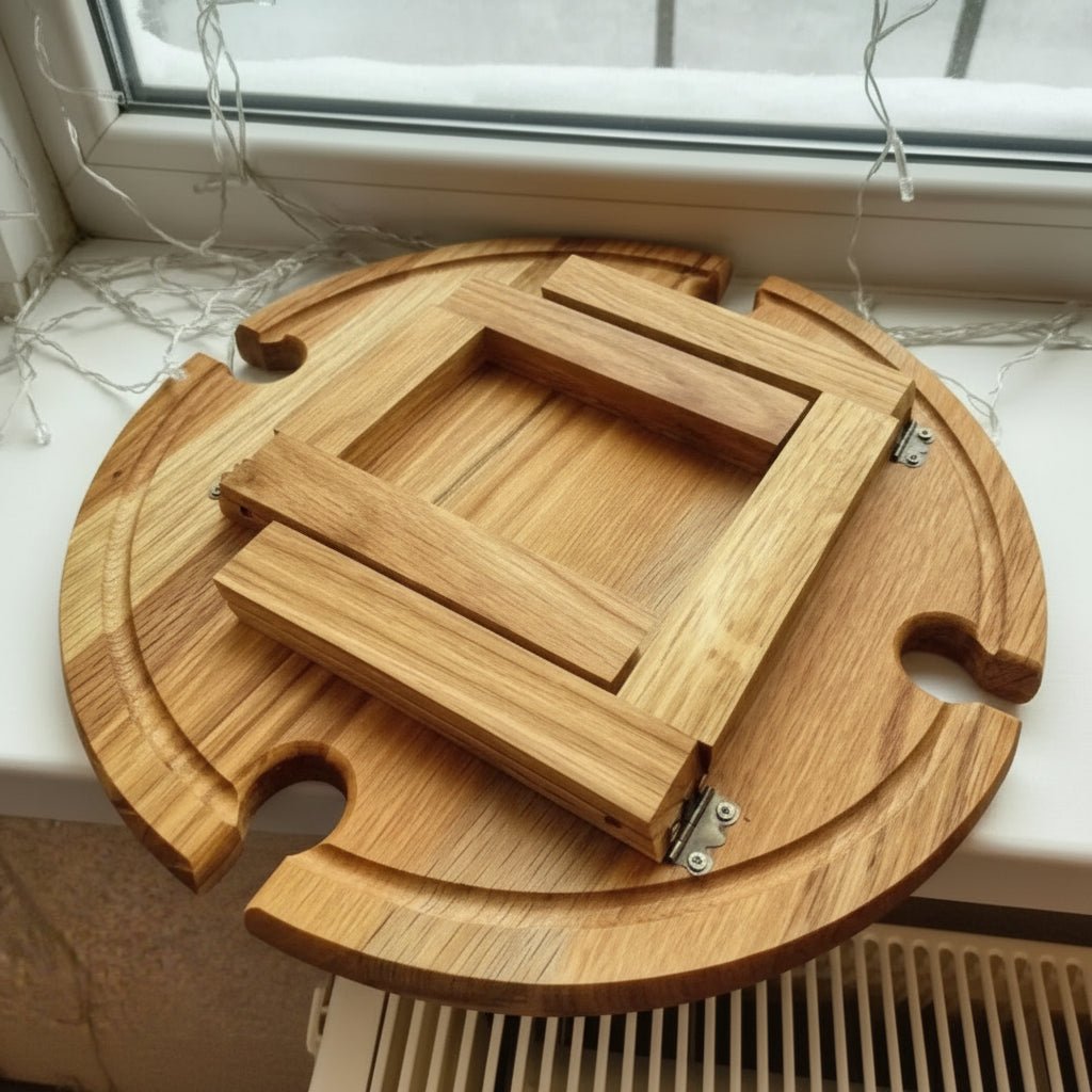 Portable Wooden Folding Picnic Table with Integrated Wine Holder - Ideal for Outdoor Dining 3