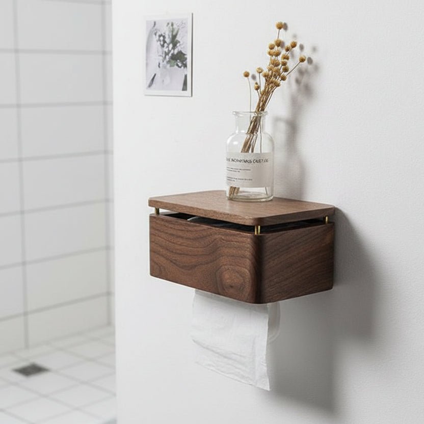 OAKSTYLE – Stylish Wooden Toilet Paper Holder for Contemporary Bathrooms 0