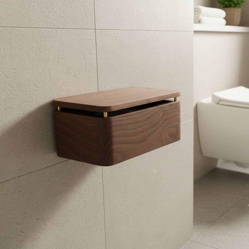 OAKSTYLE – Stylish Wooden Toilet Paper Holder for Contemporary Bathrooms 2