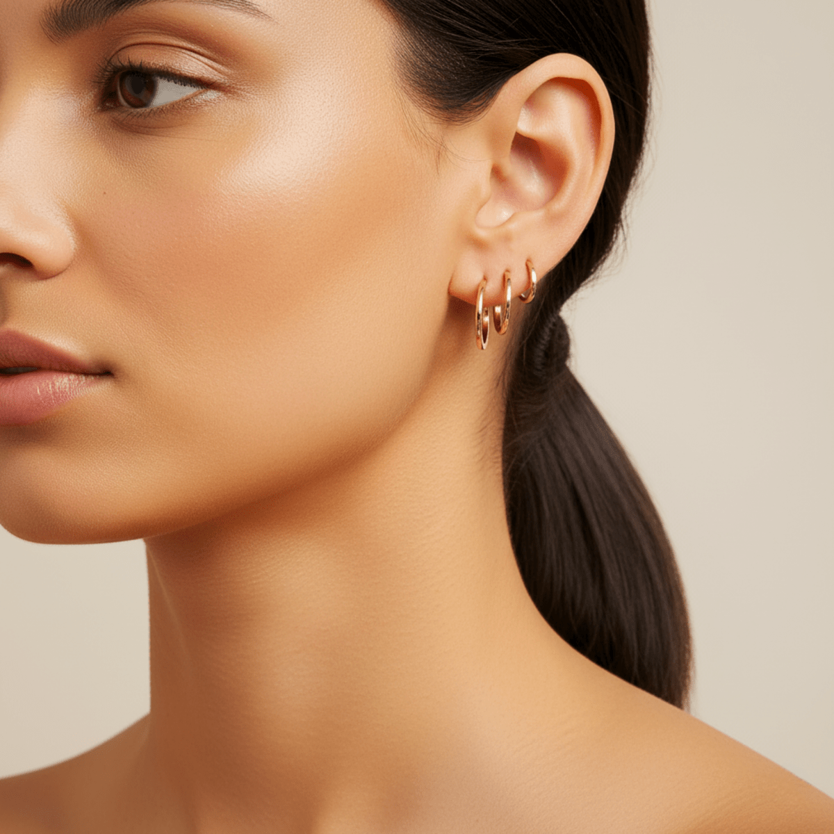 Ocean Current Gold Earrings Set