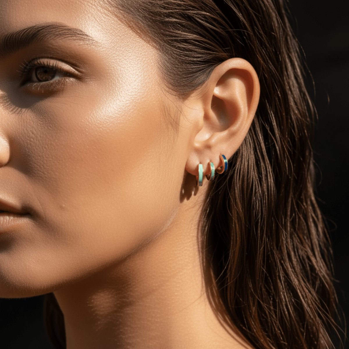 Pendientes Ocean Hue Huggies