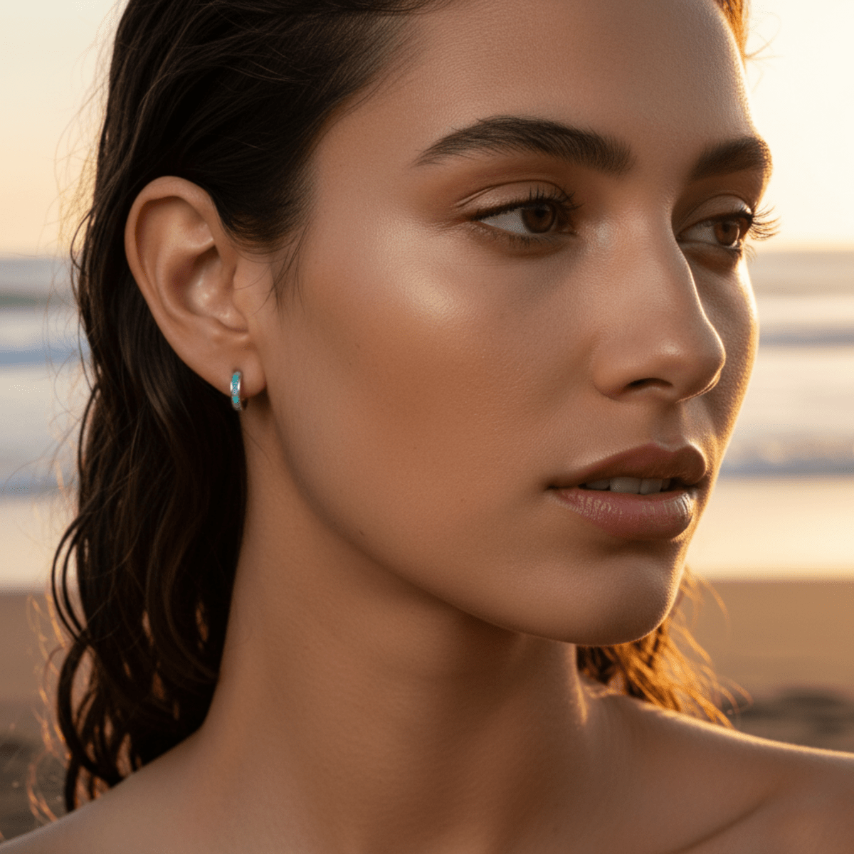 Pendientes Ocean Hue Huggies