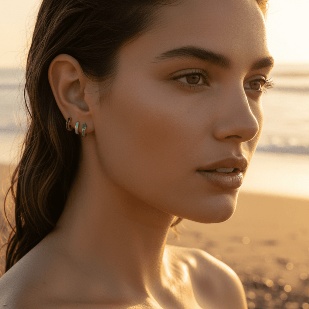 Ocean Hue Huggies Oorbellen