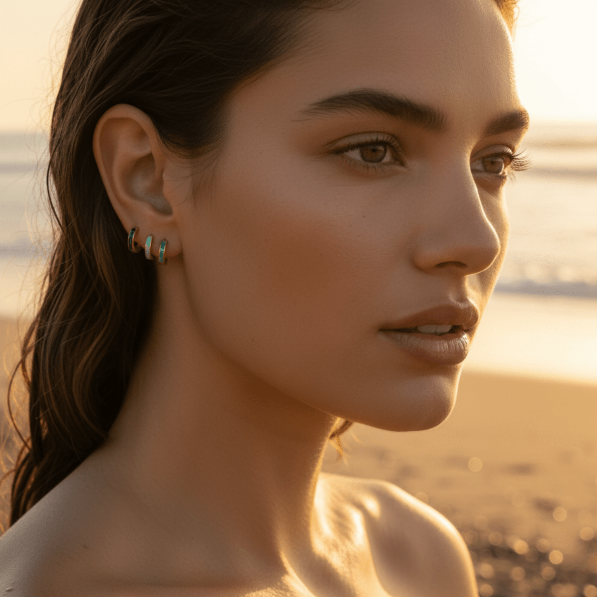 Pendientes Ocean Hue Huggies