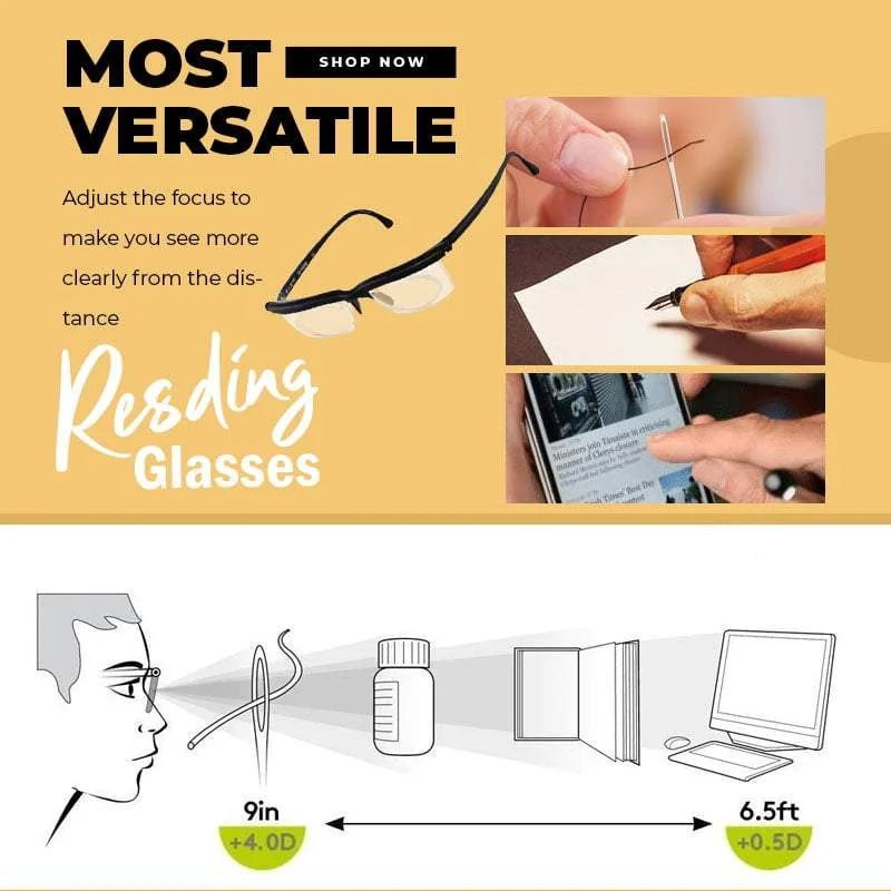 Optiflex Vision – Säädettävät lukulasit selkeään näköön