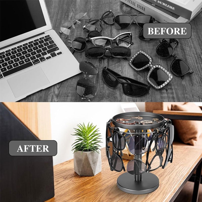 OPTITURN – Soporte para gafas giratorio 360° con diseño compacto y funcionalidad versátil