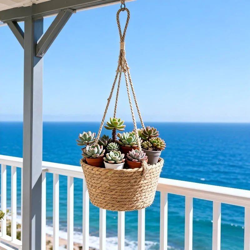 BOTANICA – Rustic Handwoven Twine Macrame Hanging Planter for Orchids and Indoor Plants 1