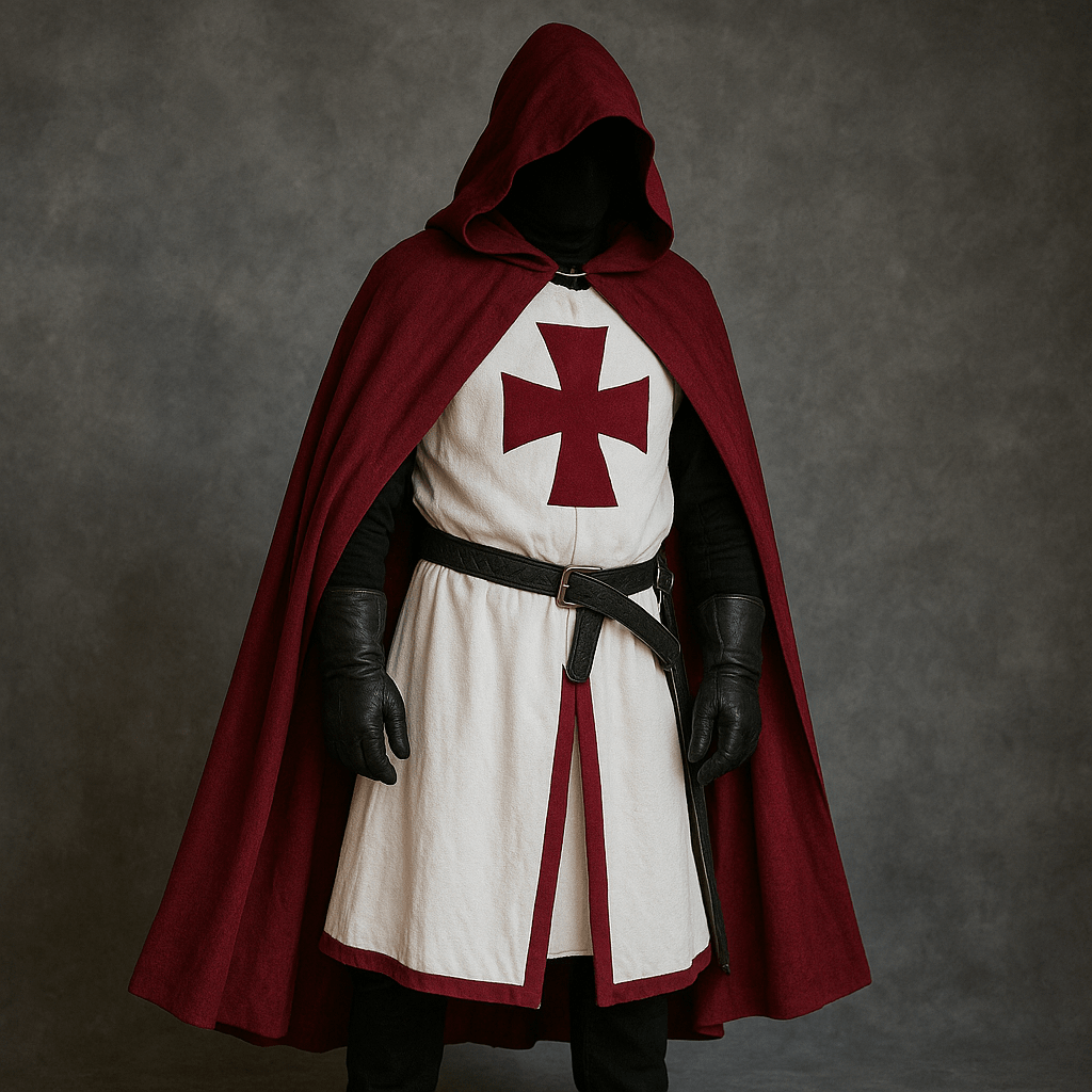 Knights Templar Crusader Costume - Authentic Tunic & Cape Set for Halloween Cosplay 3