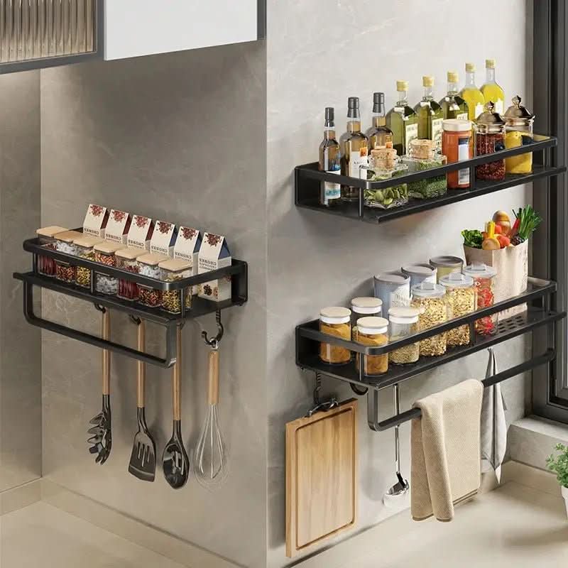 ORGANIX RACK – Étagère de cuisine murale avec barre pour ustensiles