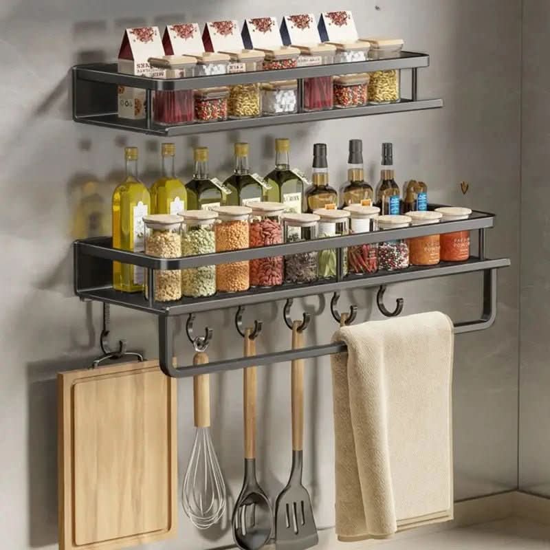 ORGANIX RACK – Étagère de cuisine murale avec barre pour ustensiles