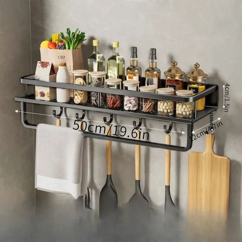 ORGANIX RACK – Étagère de cuisine murale avec barre pour ustensiles