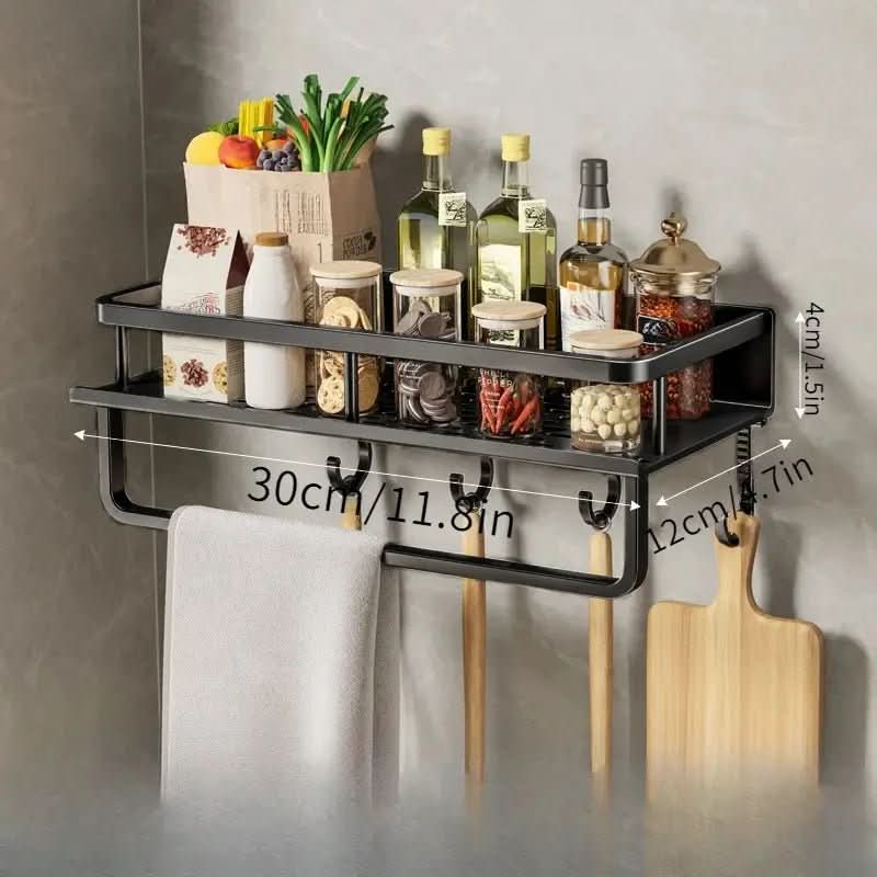ORGANIX RACK – Étagère de cuisine murale avec barre pour ustensiles