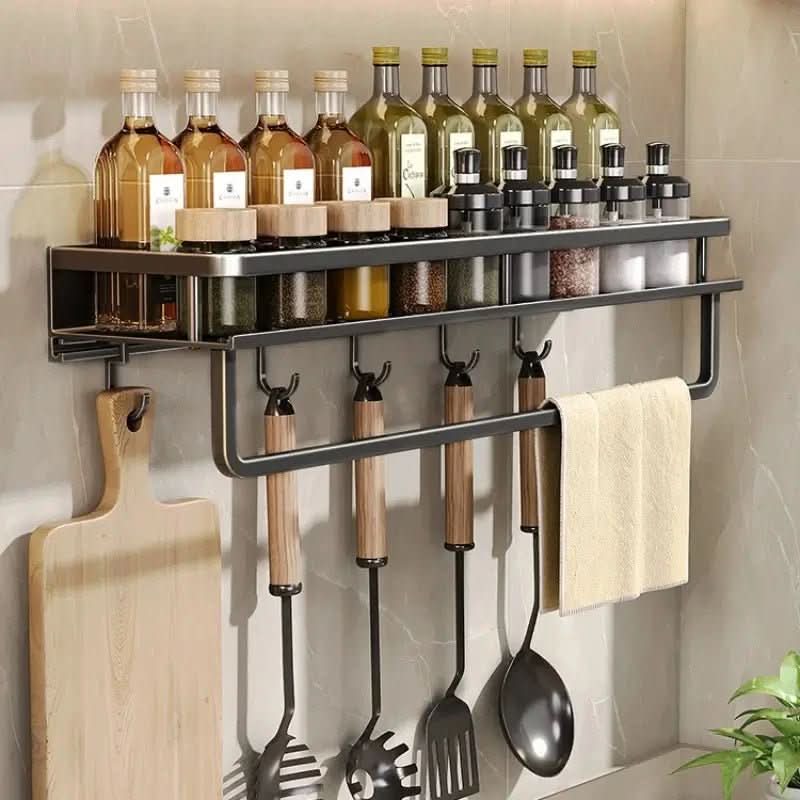 ORGANIX RACK – Étagère de cuisine murale avec barre pour ustensiles