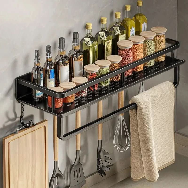 ORGANIX RACK – Étagère de cuisine murale avec barre pour ustensiles