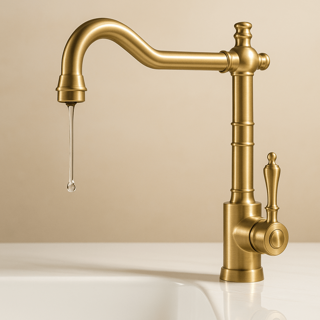 ORNAVIA – Gold Kitchen Faucet with Swiveling Spout & Vintage Design