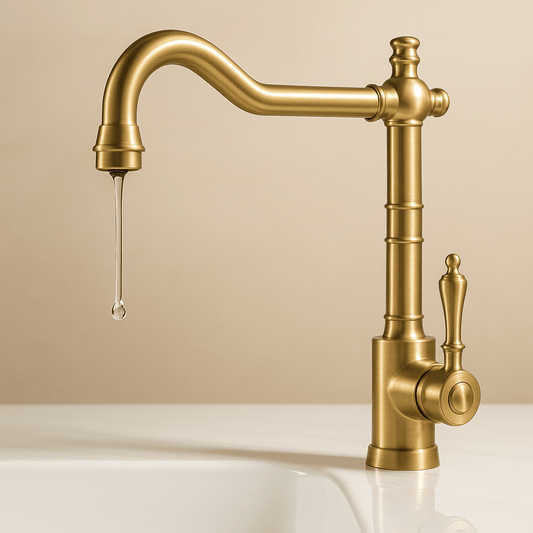 ORNAVIA – Gouden Keukenkraan met Draaibare Uitloop & Vintage Ontwerp