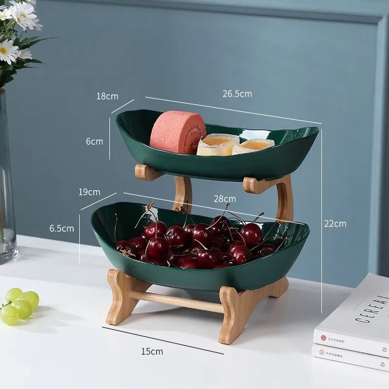 Frutero Ovaluxe de Niveles | Elegante organizador de cocina de 2 y 3 niveles para frutas y snacks